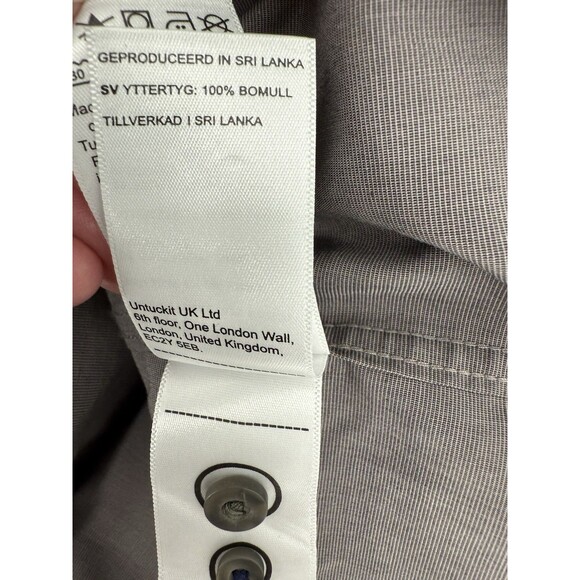 Untuckit Shirt Men's Gray Sanglovese XXLARGE Slim Fit Button Up Wrinkle Free EUC - Picture 11 of 12